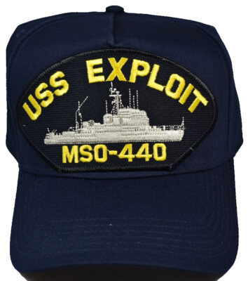 USS EXPLOIT MSO-440 HAT - NAVY BLUE - Veteran Owned Business