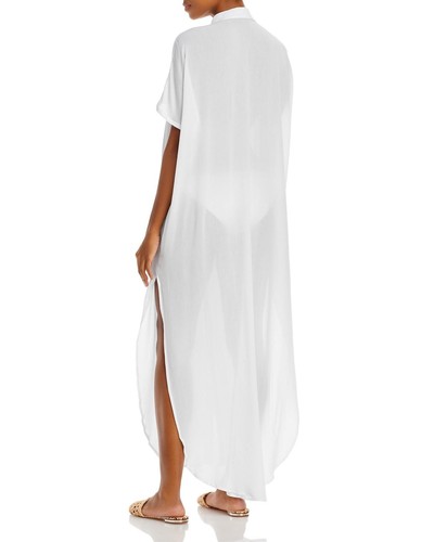 Aqua 282190 Button Front Maxi Swim Cover-Up, Size Small - Bild 2 von 2