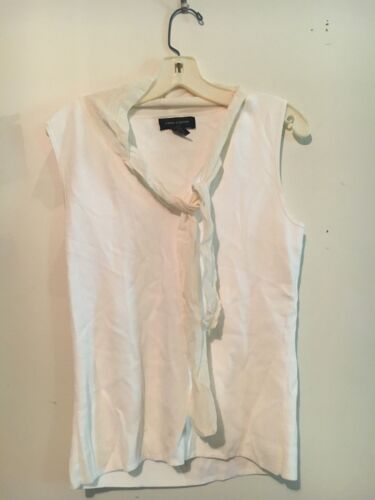 Cable & Gauge Size M Cream Tie Neck Blouse Top Women