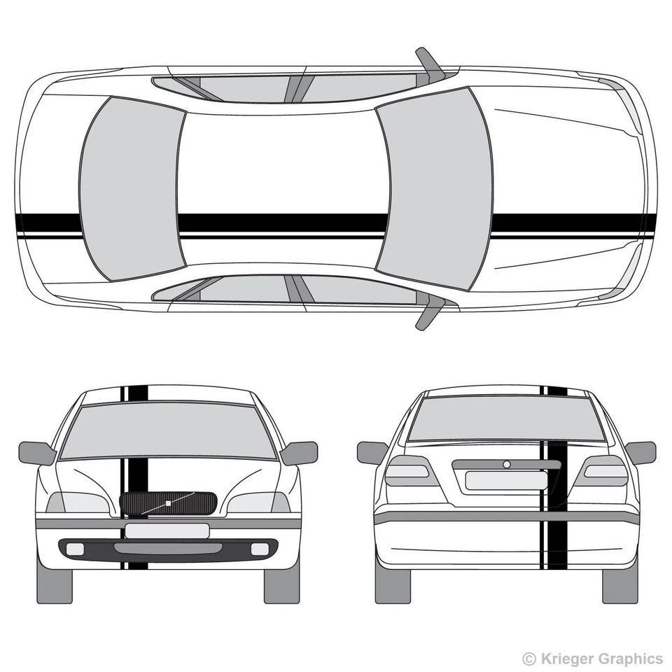 Calcomanías a rayas de carreras de rally de desplazamiento único 3M para Volvo S40 S60 C30 C70 Foto 2 de 4