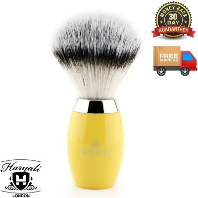 JAG SHAVING Synthetischer Rasierpinsel mit Silberspitze in Messing/Harzgriff für Herren Bartrasur