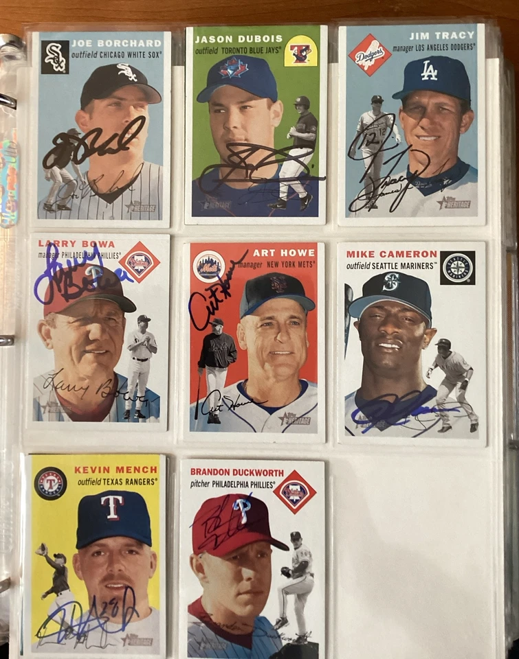 TOPPS HERITAGE BASEBALL SIGNED AUTOGRAPHED CARDS 2001, 2002, 2003, 2004, 07, 09 - Image 2 of 4