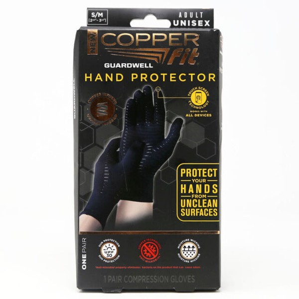 Copper Fit Guardwell Hand Protector Gloves,Unisex, Size S/M Black for sale online eBay