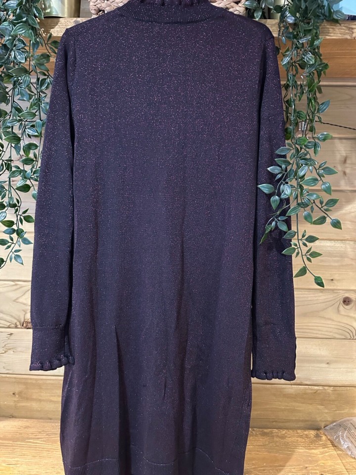 JOULES NEW ANGELIE Black & Plum Sparkly Knitted Dress Size 12 eBay