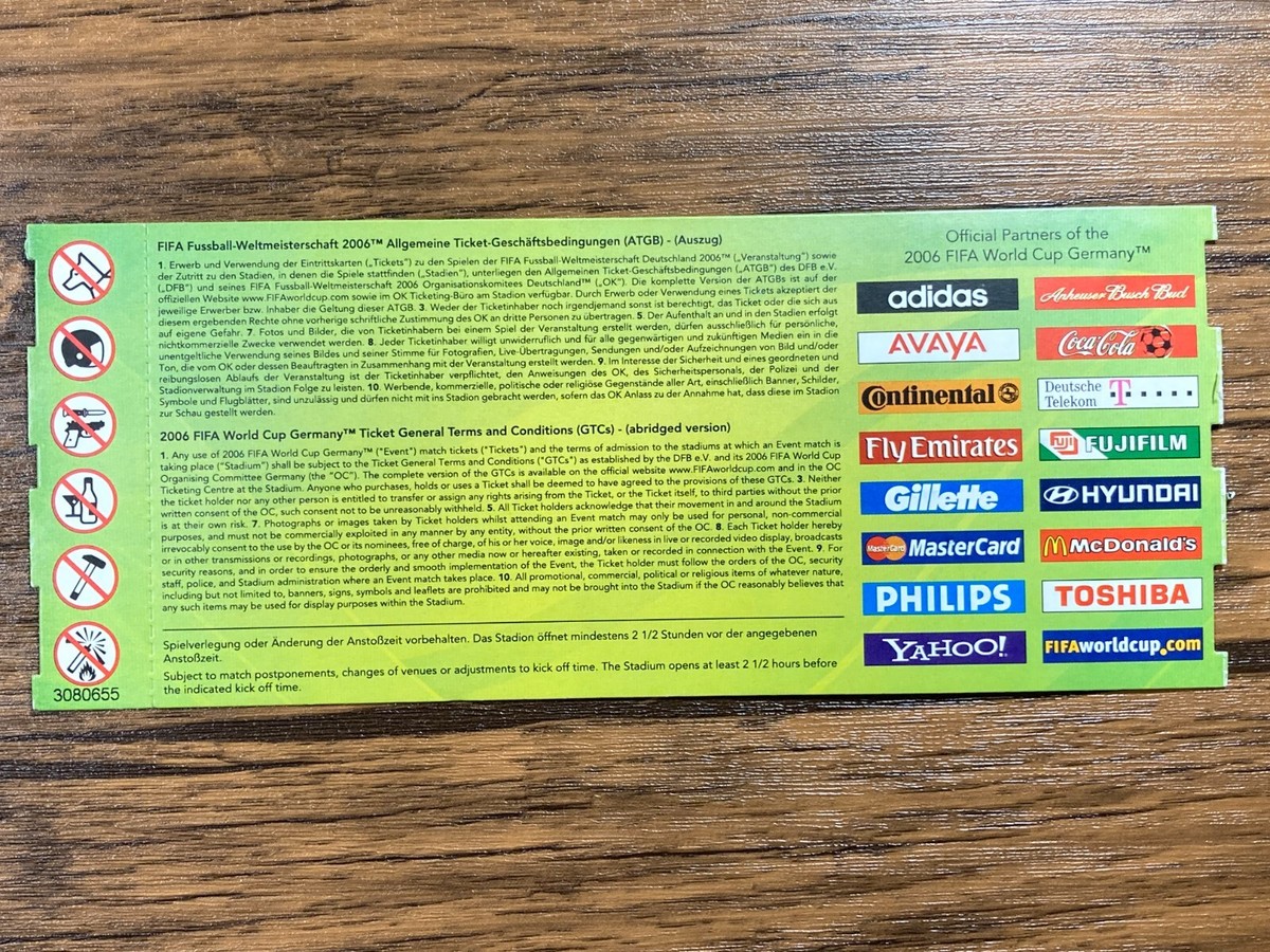 FIFA World Cup 2006 Germany Ticket - Match #49 Germany Sweden