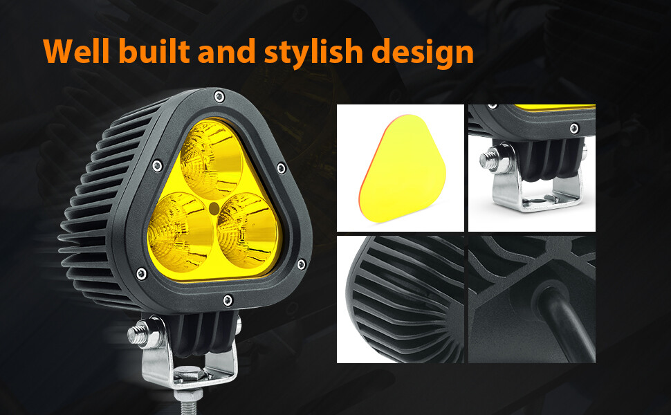 2pc 60w amber fog lamp off road led work light driving spot for car suv utv bike eBay