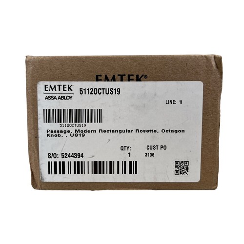 Emtek Assa Abloy Privacy Modern Rectangle Octagon Door Knob Black US19 NEW - Picture 11 of 12