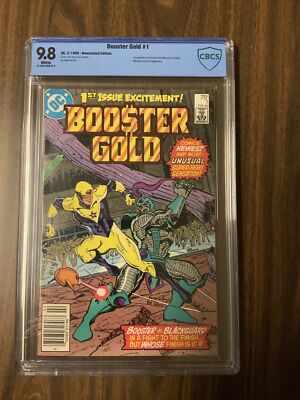 Booster Gold 1 CBCS  9.8 White Pages NEWSSTAND ED  1st BOOSTER GOLD DCU HBO HTF
