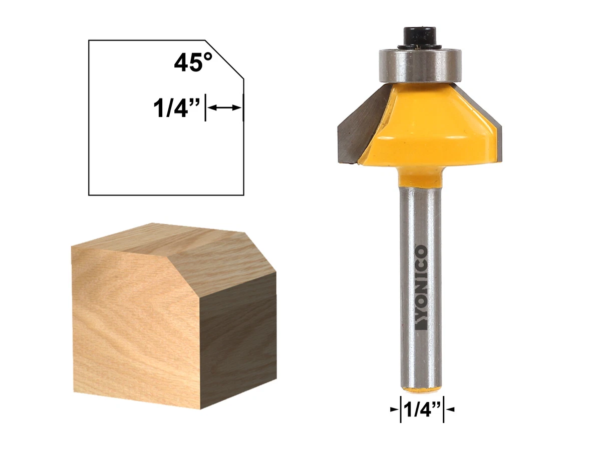 45 Degree Chamfer Edge Forming Router Bit 1 4