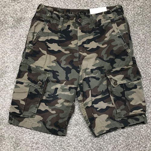 American Eagle Outfitters AEO Shorts Mens Size 29 Green Cargo Camo Lived-In Flex