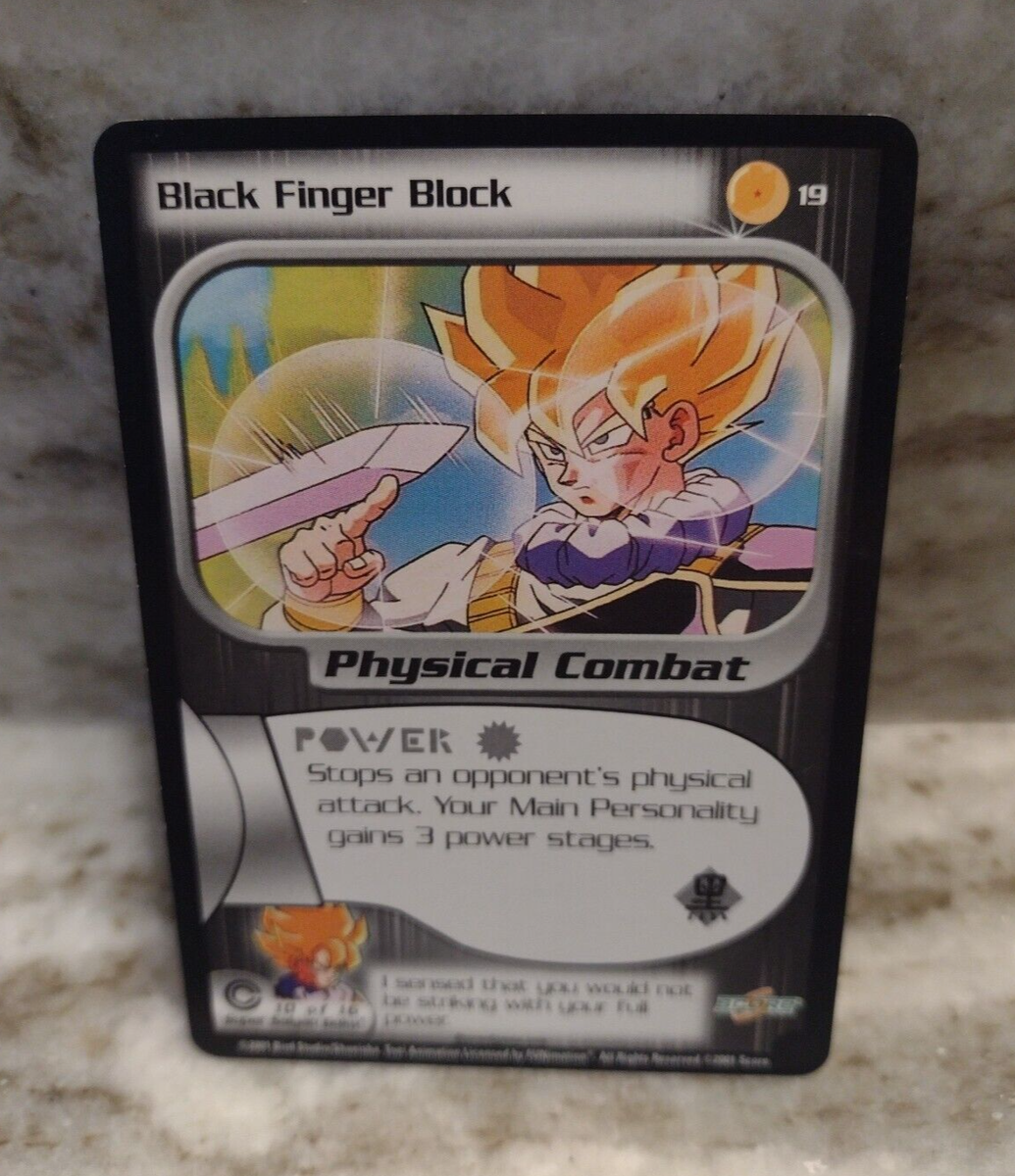 DRAGON BALL Z CCG BLACK FINGER BLOCK CARD #19 PHYSICAL COMBAT GOKU