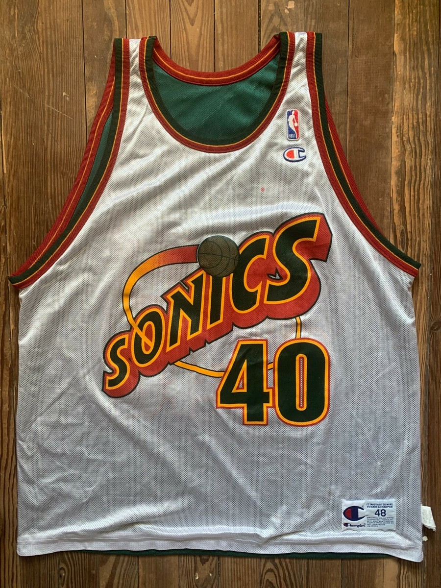 Reversible Shawn Kemp Seattle SuperSonics Champion Men's 48