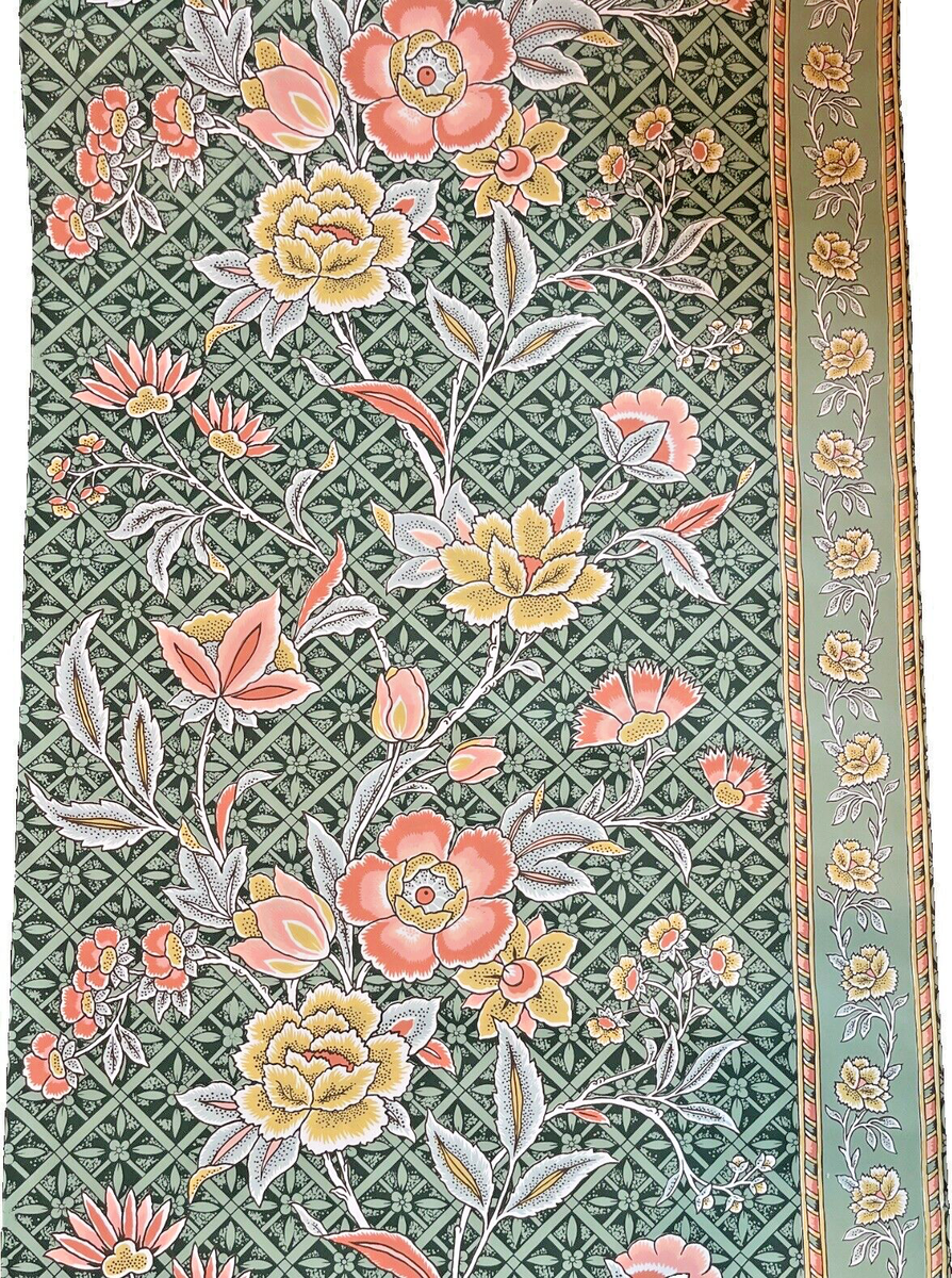 VTG NOS Katzenbach & Warren Floral Pastel Wallpaper Roll 27in x 
