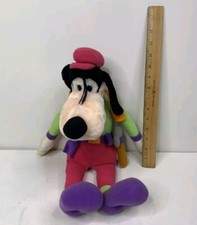 Vintage Applause Disney Goofy Pink/Green/Purple/Orange Stuffed Animal Plush Toy