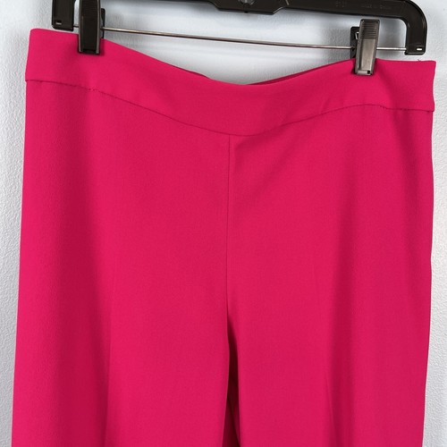 Zara Pants Women Large Trouser Side Zip Wide Leg Flat front Barbie Hot pink - Picture 2 of 17