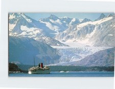 Postcard Cruise ship Enters in Glacier Bay National Park Alaska