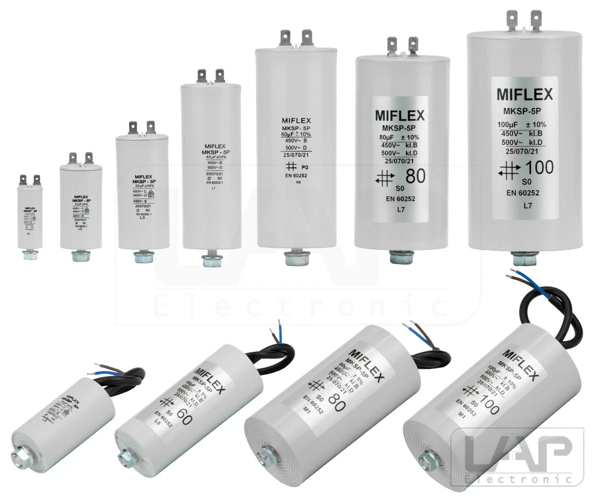 Condensateur Moteur 30µF 450V CBB60 - Pour Démarrage/permanent - SR Passives - Neuf Avec Garantie 2 Ans