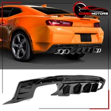 Fits 16-24 Chevy Camaro Ikon Style Rear Bumper Diffuser Gloss Black PP - 1PC