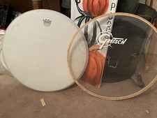 Pair of 2 Remo And Evans Bass Drum Heads USA Made See For Height Vintage