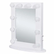Hollywood Makeup Mirror Vanity Lighted Tabletop Dimmable 12 Free LED Bulbs