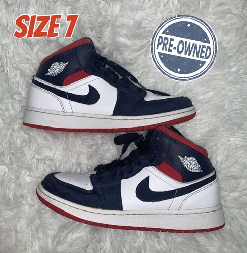 Nike Air Jordan 1 Mid SE GS White Blue 
