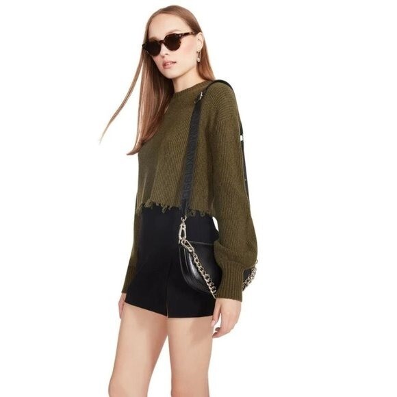 スティーブマッデン Steve Madden Camille Sweater レディース Sweaters Olive Night Steve Madden Camille Olive Night Women's Crop Sweater Size L