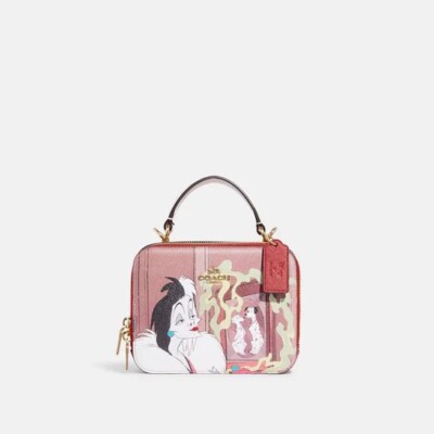 NWT Coach Disney X Coach Box Crossbody With Cruella Motif Red