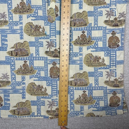 Reyn Spooner 3XL Father Damien 2006 Cream Blue RARE Popover Palm Floral Tropical - Picture 11 of 17