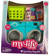 B15 My Life As 6 pc Laundry Room - Clothes Washer  Dryer Play Set for 18" Dolls