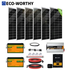 ECO-WORTHY 1170W Watt Solar Panel Kit Complete System 5120Wh Lithium Battery