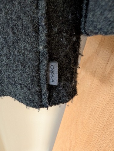 Oska Boiled Virgin Moessmer Wool Gray Knit Jacket 10/12 Lagenlook Minimalist - Picture 10 of 11
