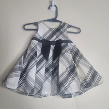 Koala Baby White Black Tea Time Dress Sz 3 - 6 Months Sleeveless