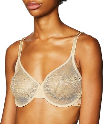 Gossard Womens Glossies Lace Sheer Bra 13001 - Nude NWT