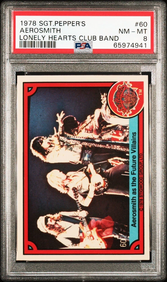 1978 Aerosmith Rookie Card Donruss PSA 8 Sgt. Peppers Lonely Hearts Club Band 60 - Image 2 of 3