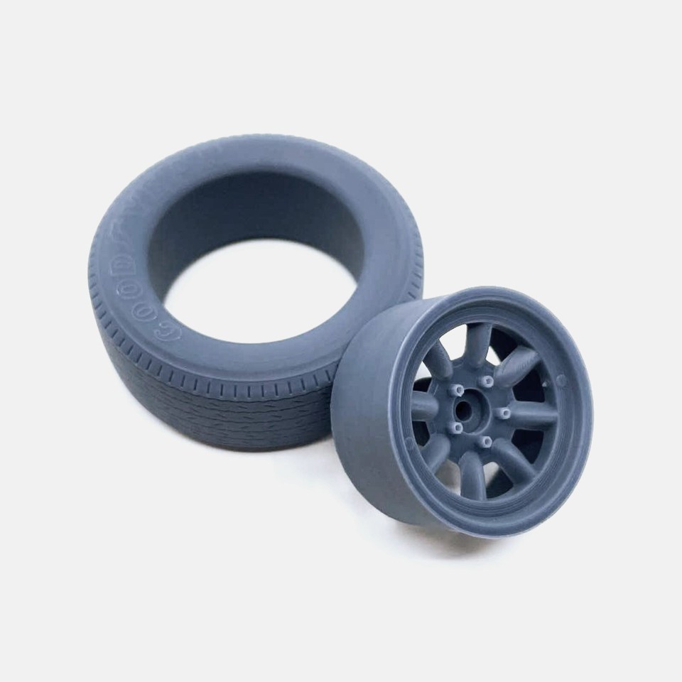 1/24 Resin 15 inch Minilite Wheels, Goodyear Blue Streak Tires, and ...