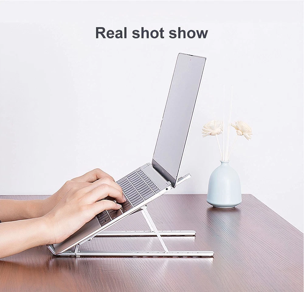 Foldable Adjustable Laptop Stand Sturdy Portable Height-Adjustable Notebook Riser