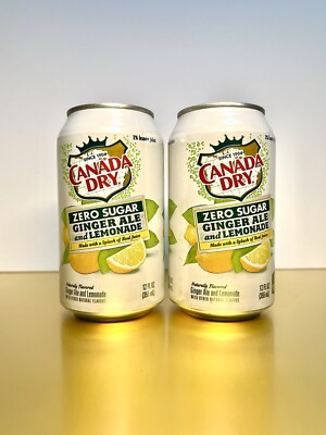   New Limited Canada Dry Zero Sugar Ginger Ale Lemonade Splash Juice (2 Cans)