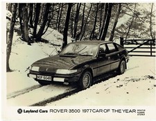 ROVER SD1 3500 ORIG 1977 'CAR OF THE YEAR' PRESS PHOTO (BLACK & WHITE 223x167mm)