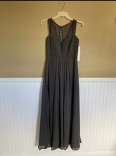 Bill Levkoff Bridesmaid Dress Charcoal Gray Size 8