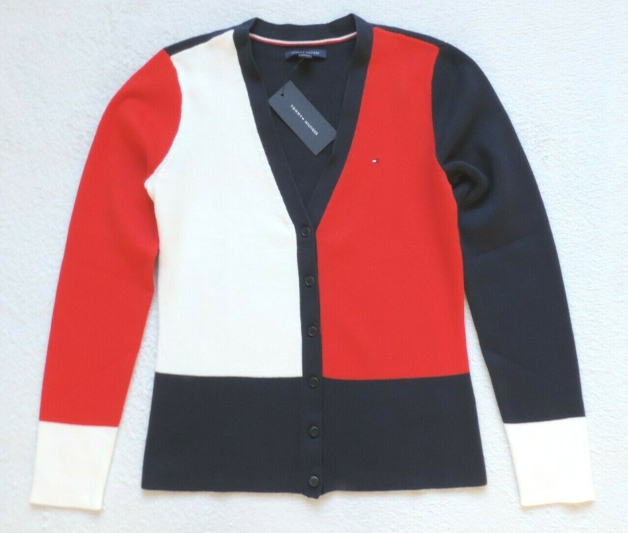 Colorblock Sweater Cardigan Size 