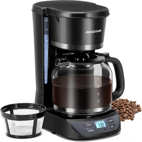 24-Hour Programmable Coffee Maker with Glass Carafe & Easy-View Water Tank - Picture 11 of 11