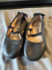 Wonder Nation Black Toddler Girls Size 8 Ballet Slipper Slip On Flat Shoe - USE