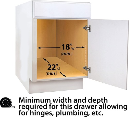 Lynk Professional Slide Out Holz Schrank Organizer, 17" B x 21" T, Chrom WH K2 - Bild 3 von 8