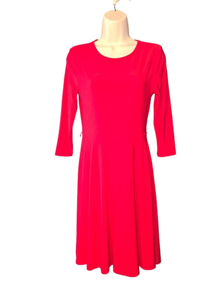 ralph lauren petite formal dresses Red Small Dress With 3/4 Sleeves, Holiday, Valentines Date Category_All  Homecoming Dresses