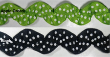 Gathered Polka Dot Spot Ribbon ZIG ZAG Shape - 10 Continuous Yards! MADE IN USA!