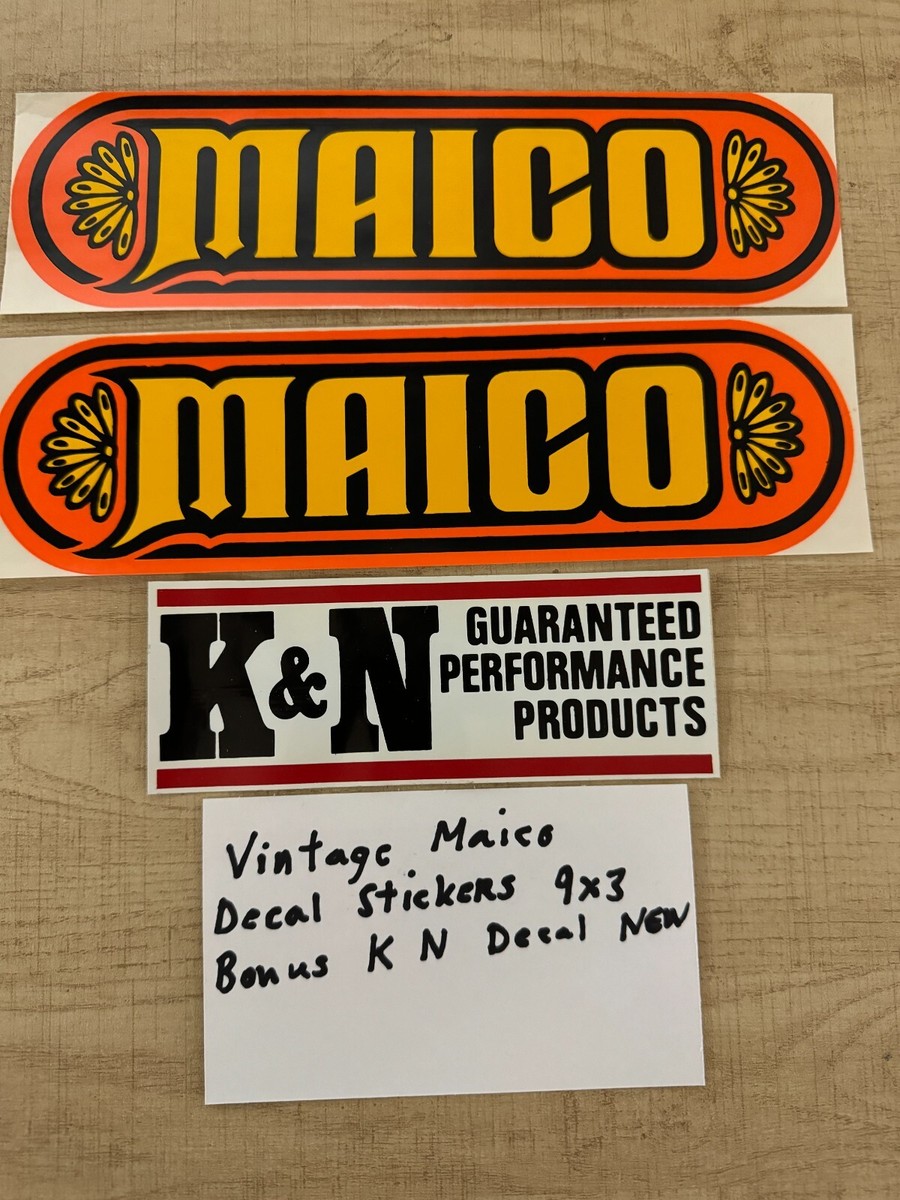 meico*.。♡　0916 Vintage Maico Decal Stickers Size 9x3 Bonus K&N Filter Decal New