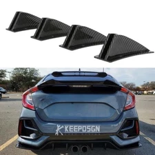 Rear Lip Bumper Diffuser Shark Fin Spoiler Wing Splitter For Honda Civic EX LX