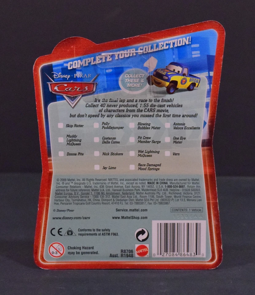 Mathew "True Blue" McCrew #153 Disney Pixar Cars Final Lap Collection New - Image 2 of 4