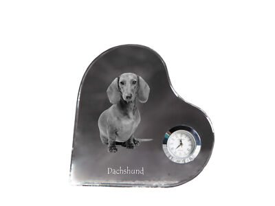 Teckel heart-shaped clock with a dog Art-Dog