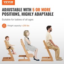 For Wooden High Chair For Babies  Toddlers, Convertible Adjustable Feeding Ch